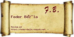 Feder Béla névjegykártya